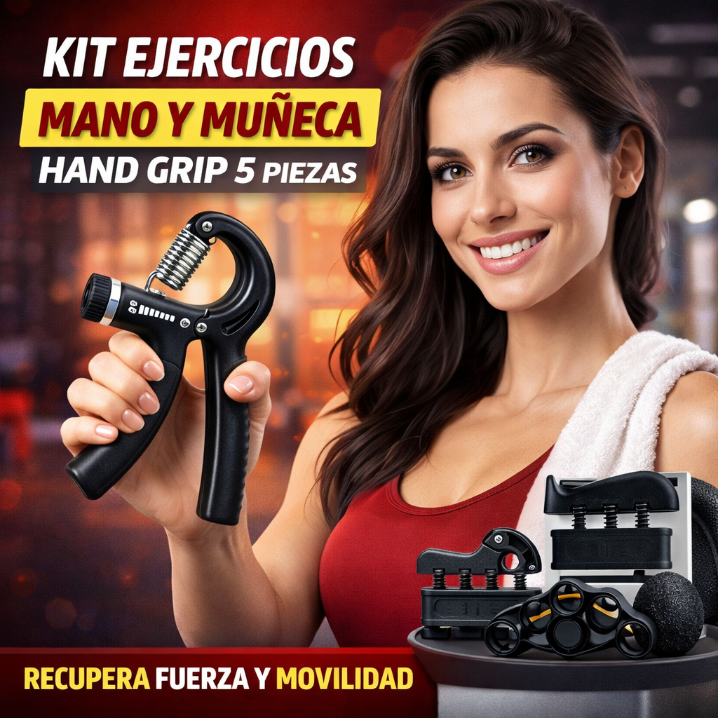 Kit Ejercicios Mano Y Muñeca Hand Grip de 5 piezas