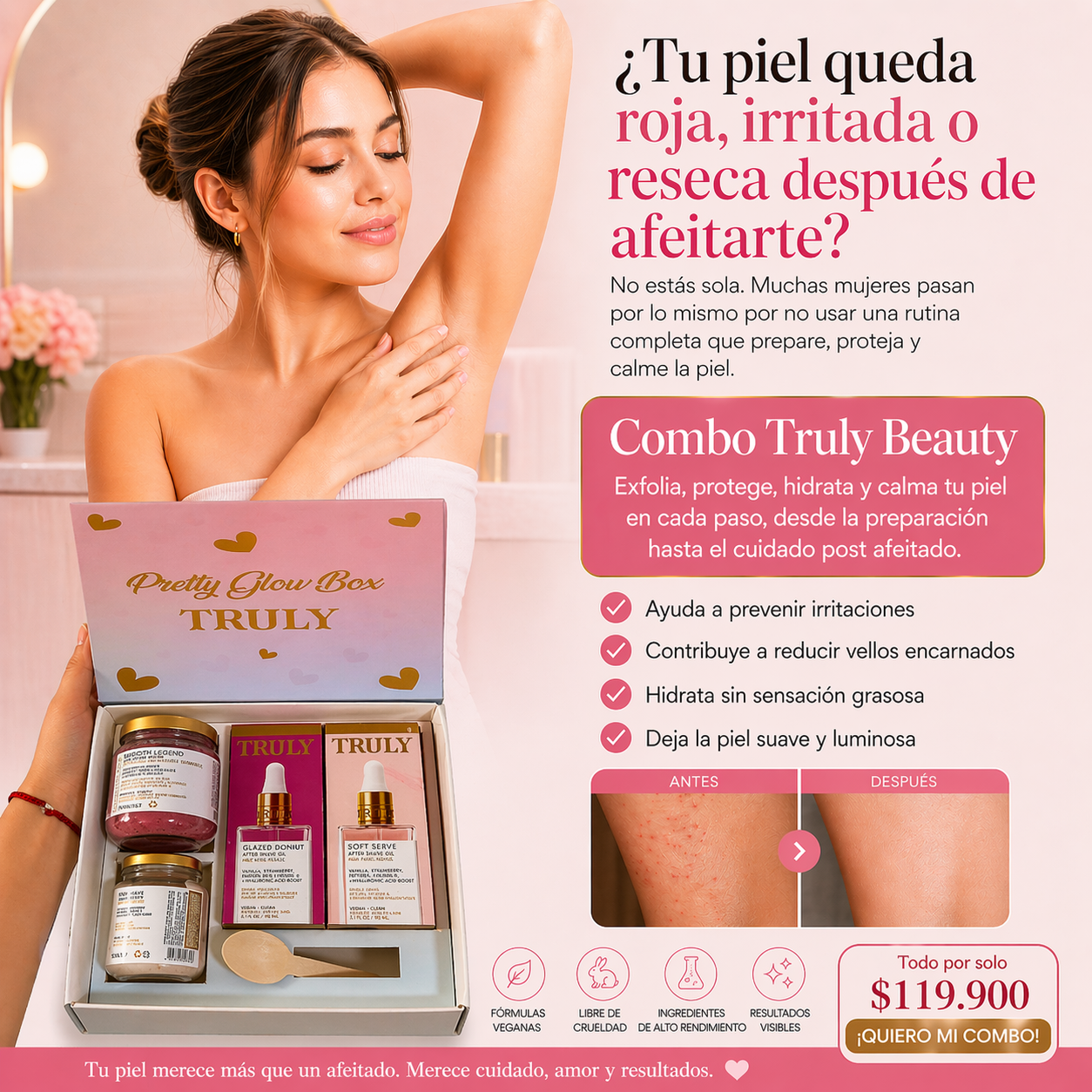 En este Mes de la Madre, regálale lo que nunca se compra: "Tiempo para ella". Pretty Glow Box Mediana el ritual TRULY que transforma su rutina en su momento.
